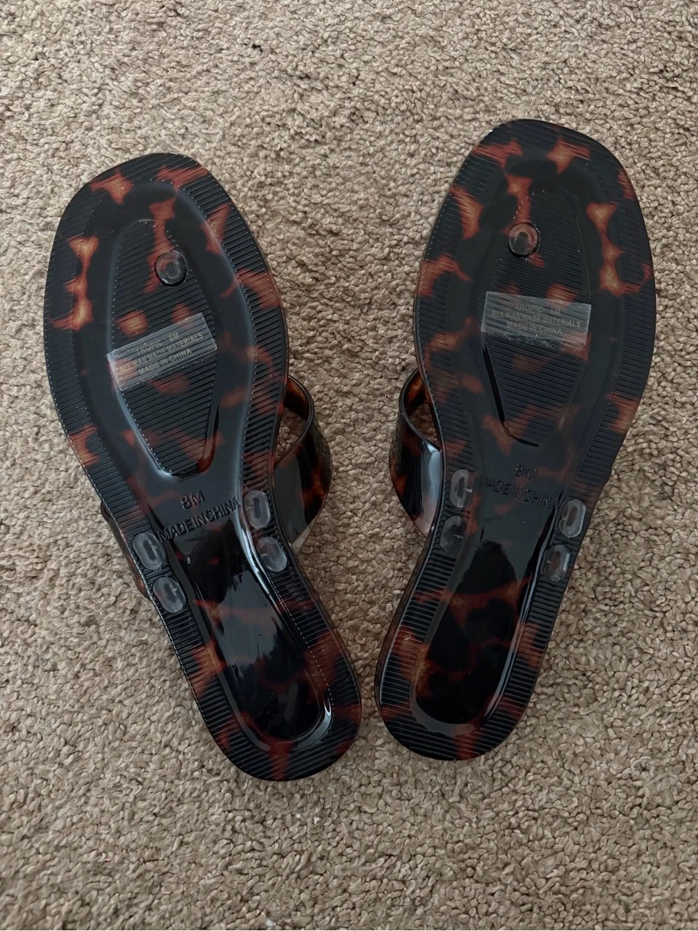 Caroline Constas jelly tortoiseshell flip flops 8